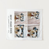 4 minimalistisch fotocollage - Beste jaar ooit Wandkleed (Voorkant (horizontaal))