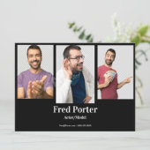 4 Modèle de la carte comp photo d'un acteur mascul (Debout devant)
