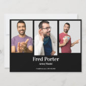 4 Modèle de la carte comp photo d'un acteur mascul (Devant)
