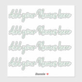 4 Modern Custom Name Laptop Stickers Set Green (Feuille)