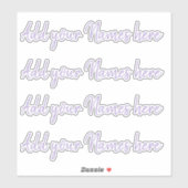 4 Modern Custom Name Laptop Stickers Set Lilac (Feuille)