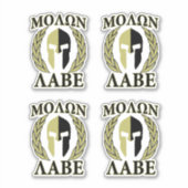 4 Molon Labe Spartan Warrior Laurels Sticker (Voorkant)