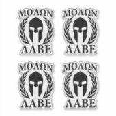 4 Molon Labe Spartan Warrior Laurels Sticker (Voorkant)