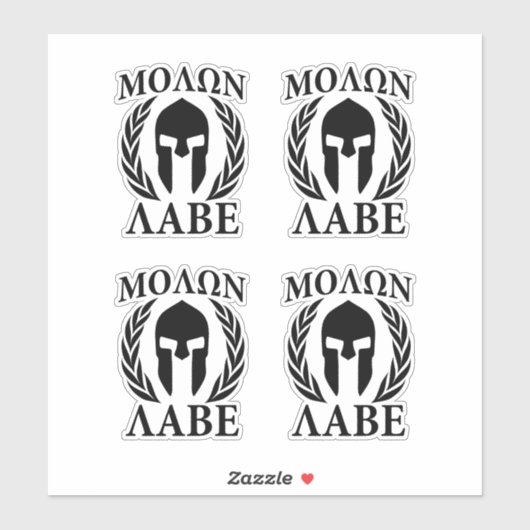 4 Molon Labe Spartan Warrior Laurels Sticker (Vel)