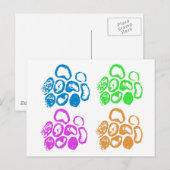 4 Motifs de virus - Carte postale (Devant / Derrière)