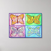 4 Mots Papillon ailes de toile enveloppé Peinture (Recto)