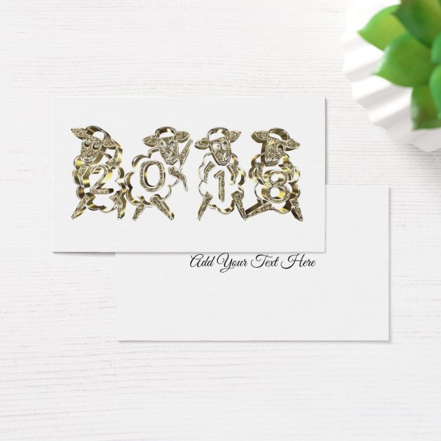 4 Moutons d'or Bonne année 2018 Étincelles d'or (Bureau)