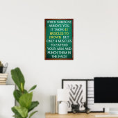 4 Muscles pour Frapper Affiche Drôle (Bureau à domicile)