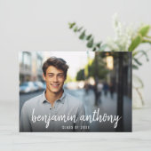 4 Naam fotocollage in script - Afstuderen Kaart (Staand voorkant)