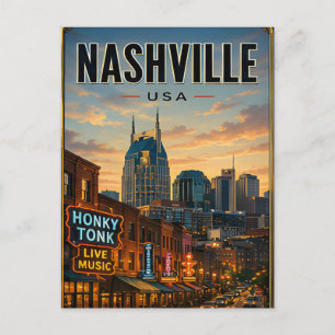 4. Nashville Tennessee Rivier Brug Landschap Briefkaart