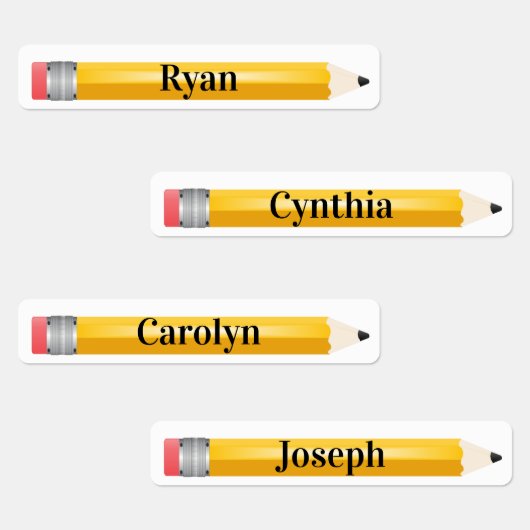 4 Noms Différents Étiquettes Crayons Thermocollant (Groupe)