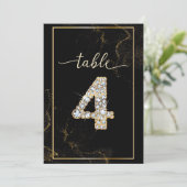 4 Numéros de Table Élégants en Diamant Imprimables (Debout devant)