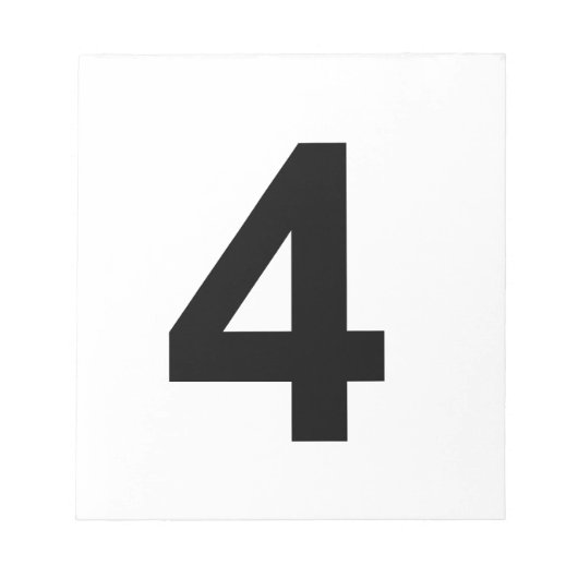 4 - nummer vier notitieblok (Voorkant)
