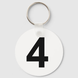 4 - nummer vier sleutelhanger