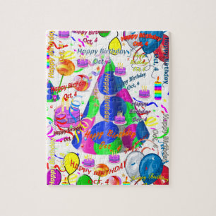 4 oktober, Birthday Jigzaag Puzzle Legpuzzel