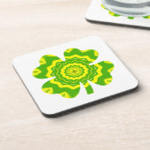 4 Onderzetter met lederen klaver, hard plastic (Linkerzijde)