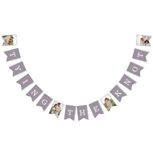 4 Paarse Bunting Flags van de Foto Engagement Part Vlaggetjes