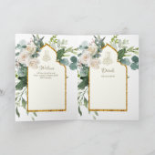 4 Page NIKAH WALIMA Invitation Roses blanches Mer  (Intérieur)