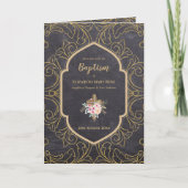 4 pages BAPTISM Invitation et programme OR Ornate (Devant)
