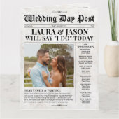 4 pagina bruiloft programma unieke bruiloft krant (Voorkant)