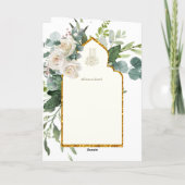 4 pagina NIKAH WALIMA nodigt White Roses Islamic W Kaart (Achterkant)
