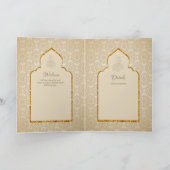 4 Pagina's Goud Sierlijk Islamitisch NIKAH WALIMA Kaart (Binnen)