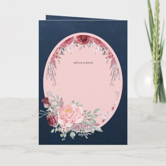 4 pagina's Spaanse BODA uitnodiging Navyblauw Roze (Achterkant)