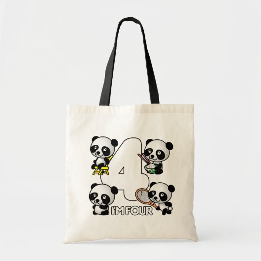 4 PANDAS sac - choisir style & couleur (Devant)