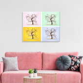 4-panelbomen met vier sockets canvas afdruk (Insitu (Woonkamer))