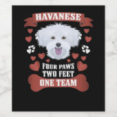 4 Paws 2 Feet 1 Team, Havanees Wijn Etiket (Enkel label)
