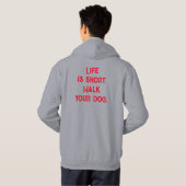 4 Paws Adrift Life is kort. Loop je hond uit. Hoodie (Achterkant volledig)