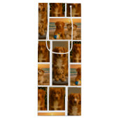 4 Persoonlijke Fotocollage Wijn Cadeautas (Voorkant)