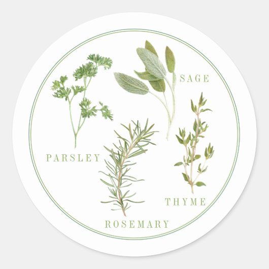 4 PETITS HERBES Stickers Ronds (Devant)