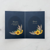 4 pg Espagnol BODA Invitations Marine Blue Sunflow (Intérieur)