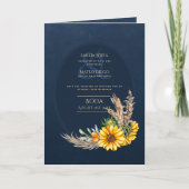 4 pg Espagnol BODA Invitations Marine Blue Sunflow (Devant)
