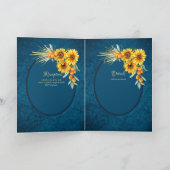 4 pg Espagnol BODA Invitations Marine Blue Sunflow (Intérieur)