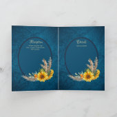 4 pg Espagnol BODA Invitations Marine Blue Sunflow (Intérieur)