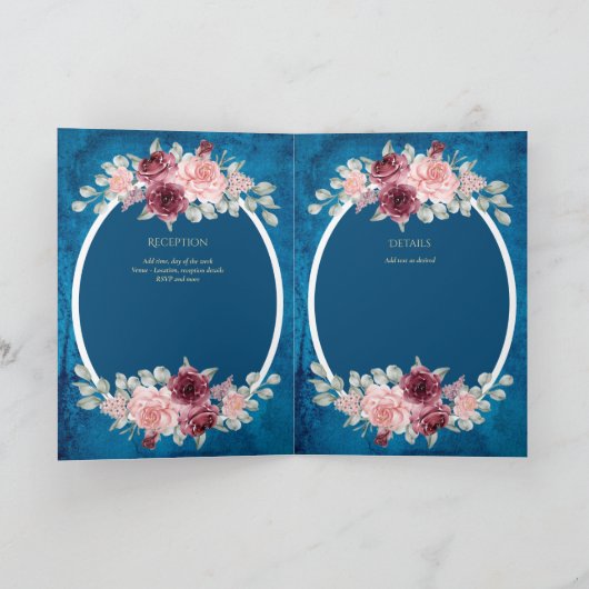 4 pg Espagnol BODA Invitations Turquoise Bleu Bour (Intérieur)