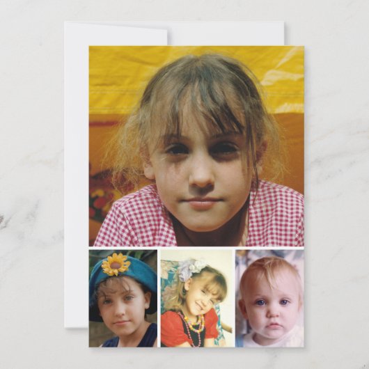 4 photo add message christmas cat tree bedankkaart (Voorkant)