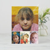 4 photo add message christmas cat tree bedankkaart (Staand voorkant)