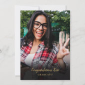 4 Photo Black And Gold Graduation Party Invitation (Dos)