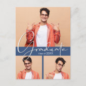 4 Photo Blue Graduation Party Invitation (Devant)