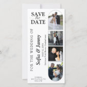 4 Photo Booth Style Wedding Save the Date Bookmark (Devant)