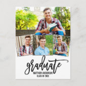 4 Photo Brush Script Graduation Faire-part (Devant)