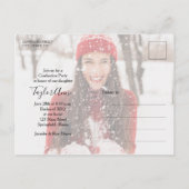 4 Photo Cardinal Red Graduation Party Invitation (Dos)