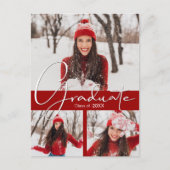 4 Photo Cardinal Red Graduation Party Invitation (Devant)