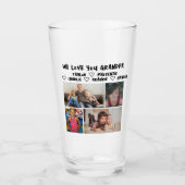 4 photo collage and personalized text photo gift glas (Voorkant)