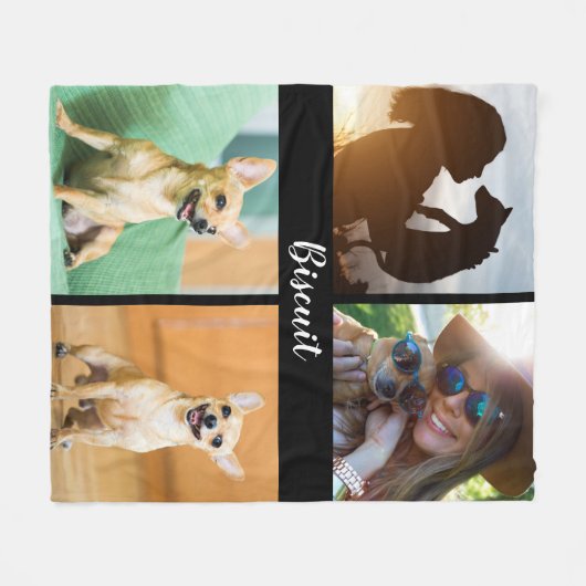 4 Photo Collage Couverture de chien avec noir | (Devant (Horizontal))