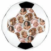 4 Photo Collage - funky honingraat hexagonpatroon Voetbal (Voorkant)