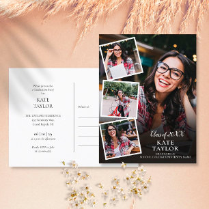 4 Photo Collage Graduation Party Invitation Postca